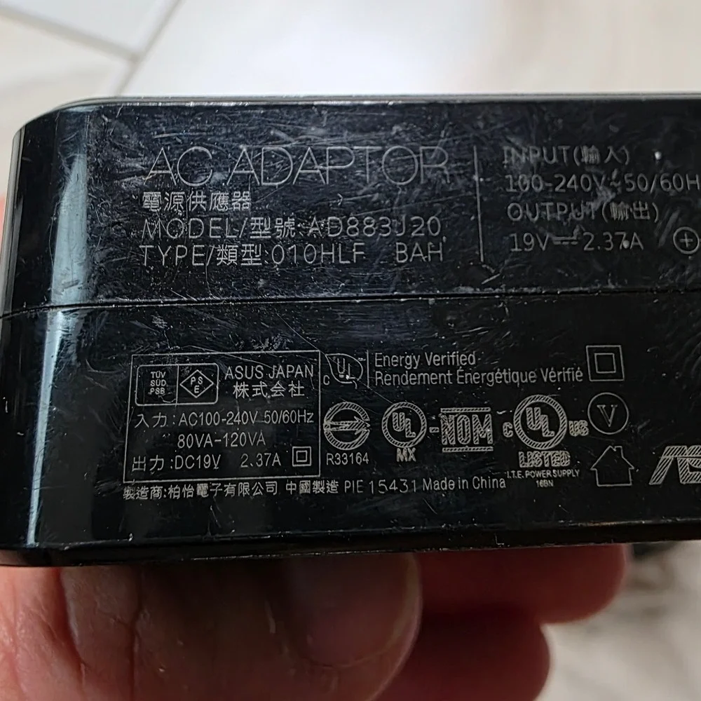 Asus AC Adapter AD883J20 19V 2.37A 45W Laptop Charger Power‎ Supply Black B1